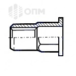 ОПМ 110031 Заклепка-гайка шестигранная на 1/2 длины цилиндрический бортик