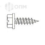 ОПМ 206040 Саморез с пресшайбой для крепления листового металла к металлическим профилям, острый конец