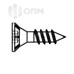 ОПМ 606006 Саморез для ДСП, с потайной головкой и зенкующими рёбрами, шлиц Torx, неполная резьба
