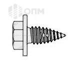 ОПМ 106079 Саморез с метрической резьбой для тонких листов металла, шестигранная головка с буртиком