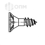 ОПМ 606010 Саморез для ДСП, с потайной головкой и зенкующими рёбрами, шлиц Torx, полная резьба