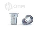 ОПМ 110026 Заклепка резьбовая алюминиевая BRALO шестигранная на 1/2 длины, с плоским бортиком