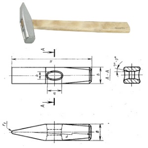 	ОПМ 53035002-1, ГОСТ 2310-77 тип2
 Молоток с деревянной ручкой, квадратный  боек